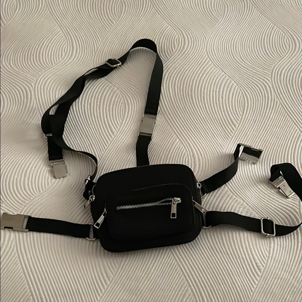 Dolls Kill Black Belt Bag with Adjustable Straps